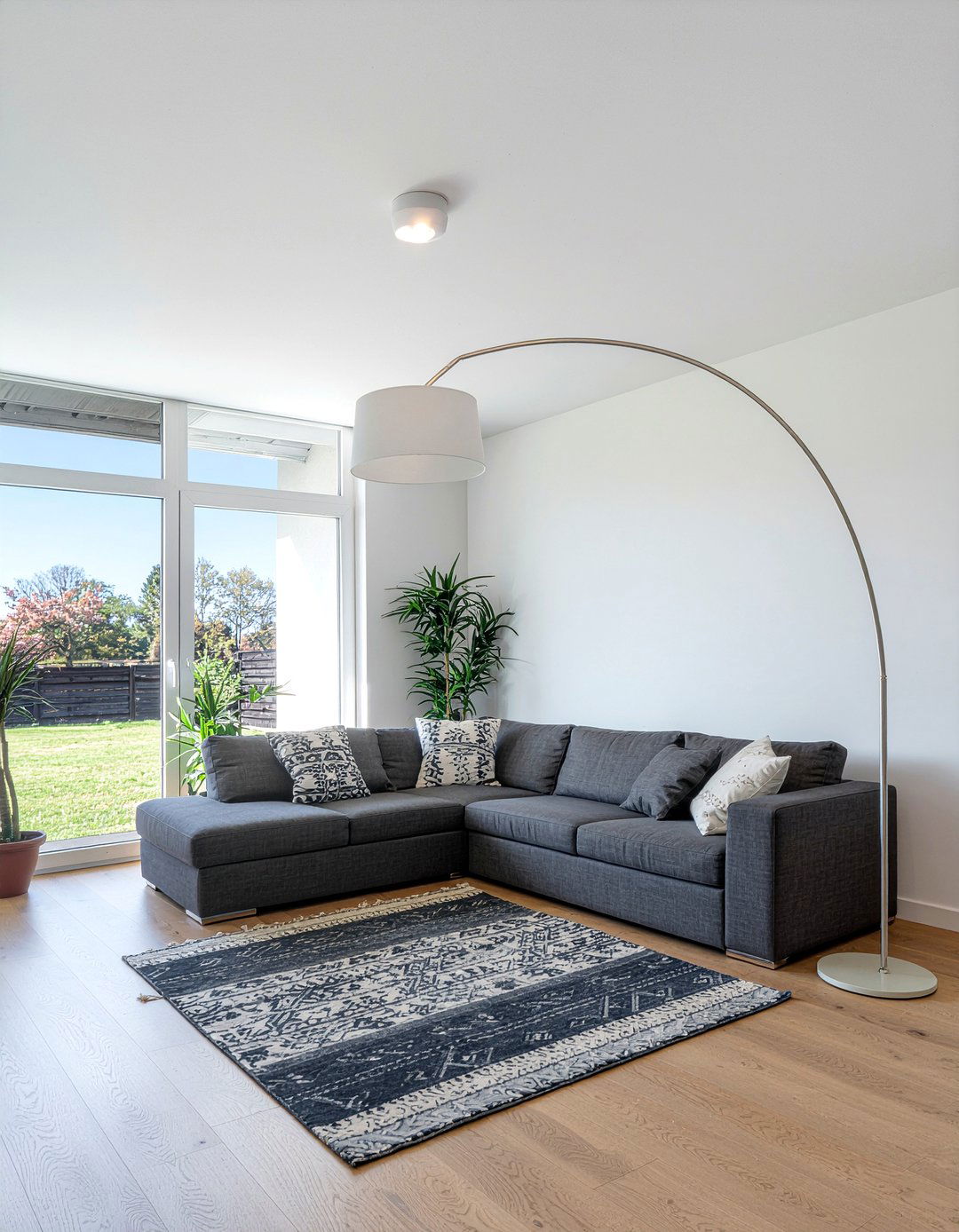 Arc Lamp - 30 living room minimalist furniture ideas