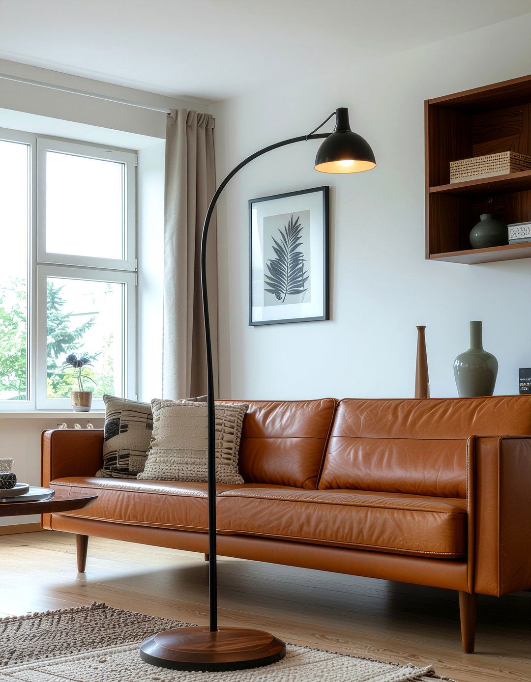 Arc Lamp With Wood Base - 30 living room arc lamps