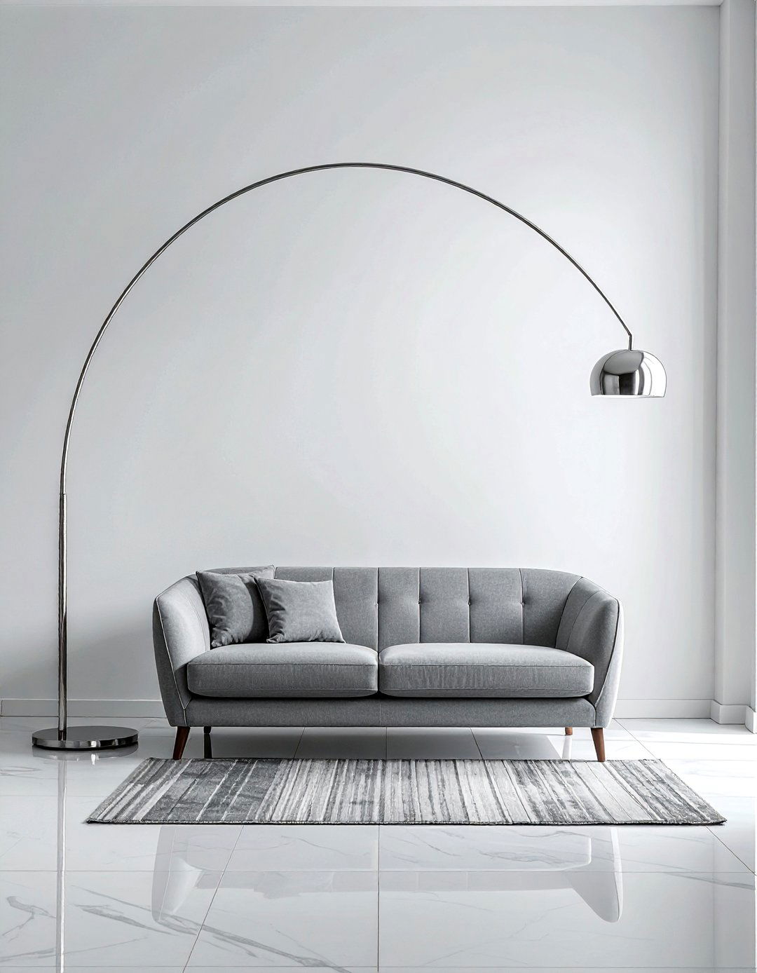 Arc floor lamp - 30 retro home decor ideas