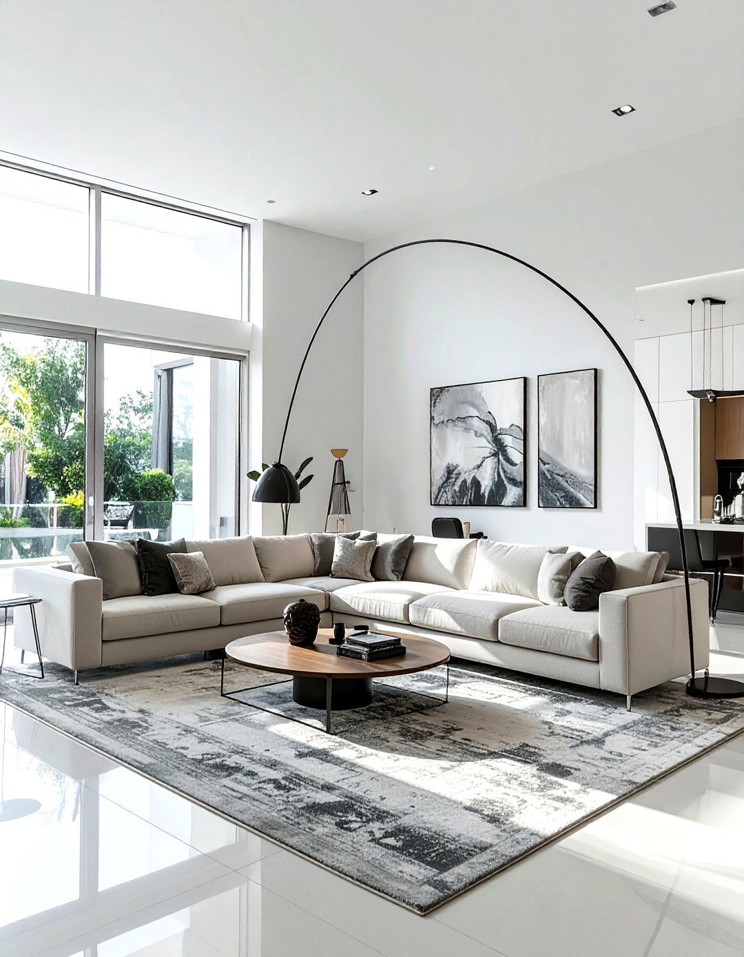 Arc floor lamp - 30 decorative lighting ideas