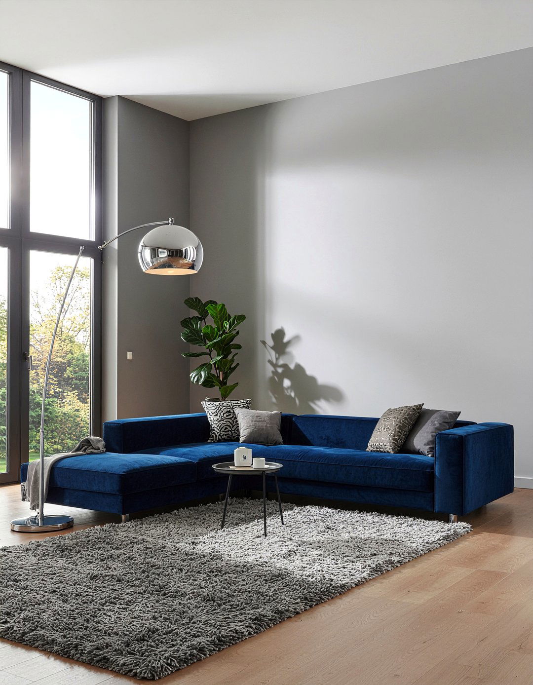 Arc floor lamps - 30 low ceiling living room ideas