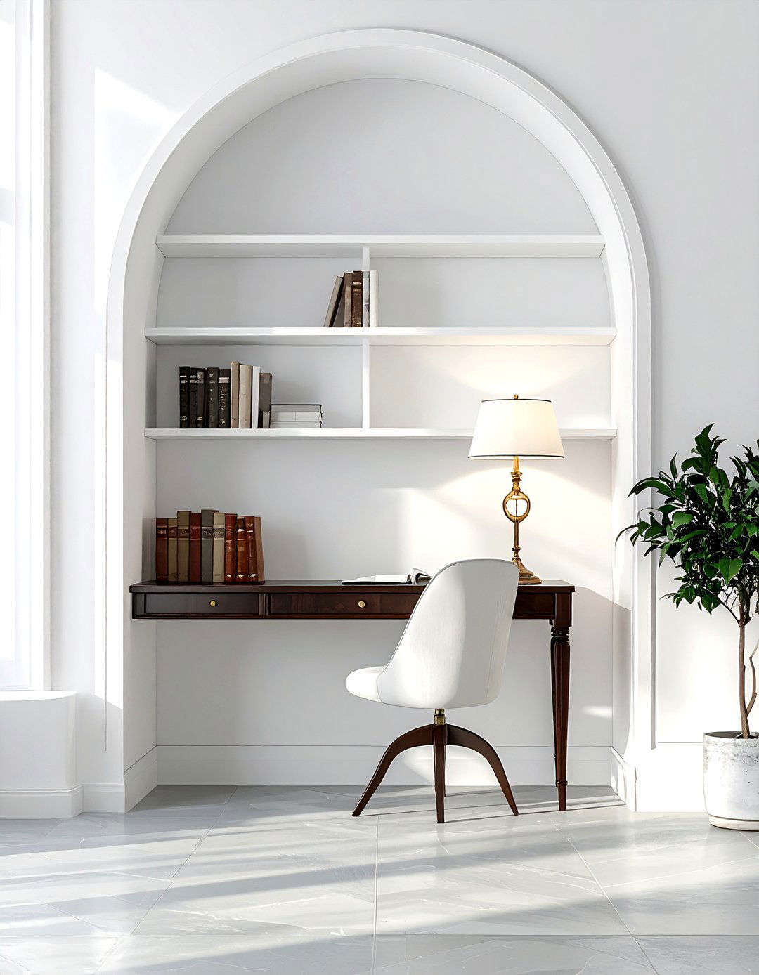 Arch Wall Bookshelf - 30 office bookshelf ideas