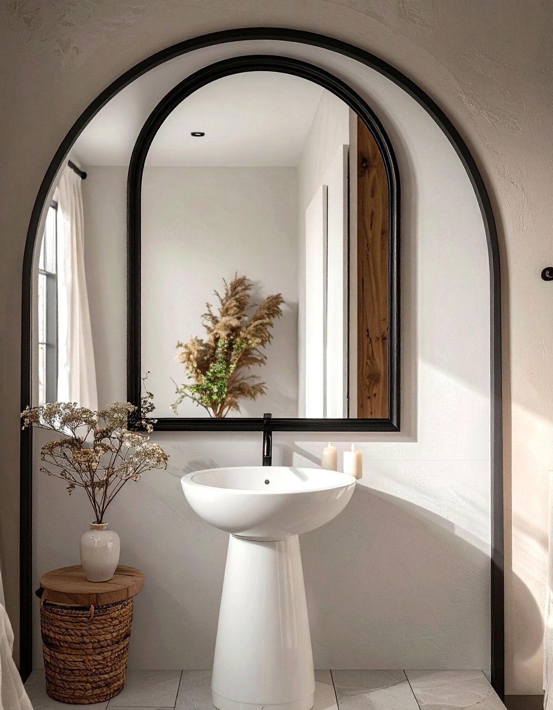 Arched Bathroom Mirror - 30 bungalow bathroom ideas