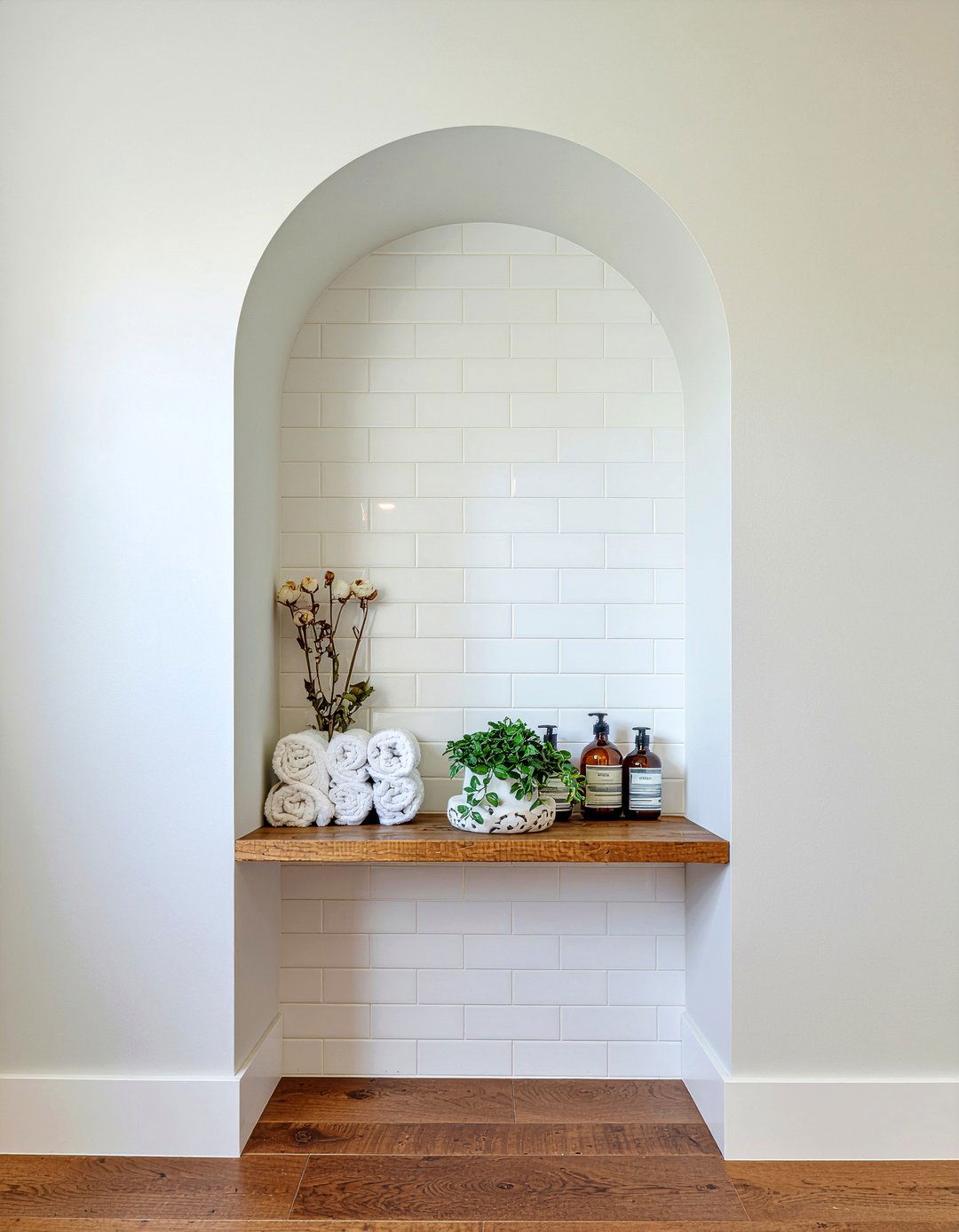 Arched Bathroom Niche - 30 bathroom millwork ideas