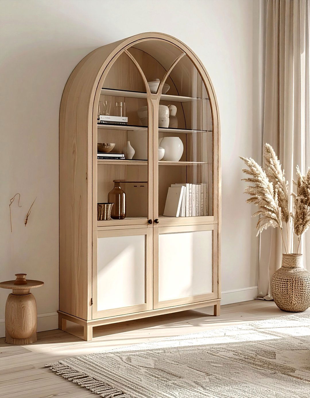 Arched Display Cabinet - 30 living room cabinet storage ideas