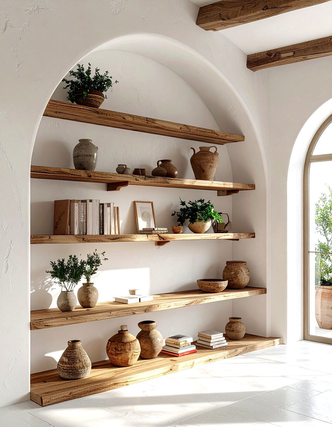 Arched Display Shelving - 30 dining room built-in storage ideas