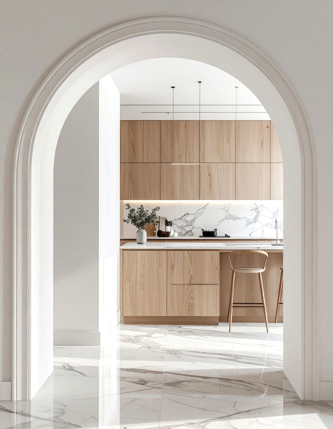 Arched Doorway Entry - 30 balanced kitchen ideas