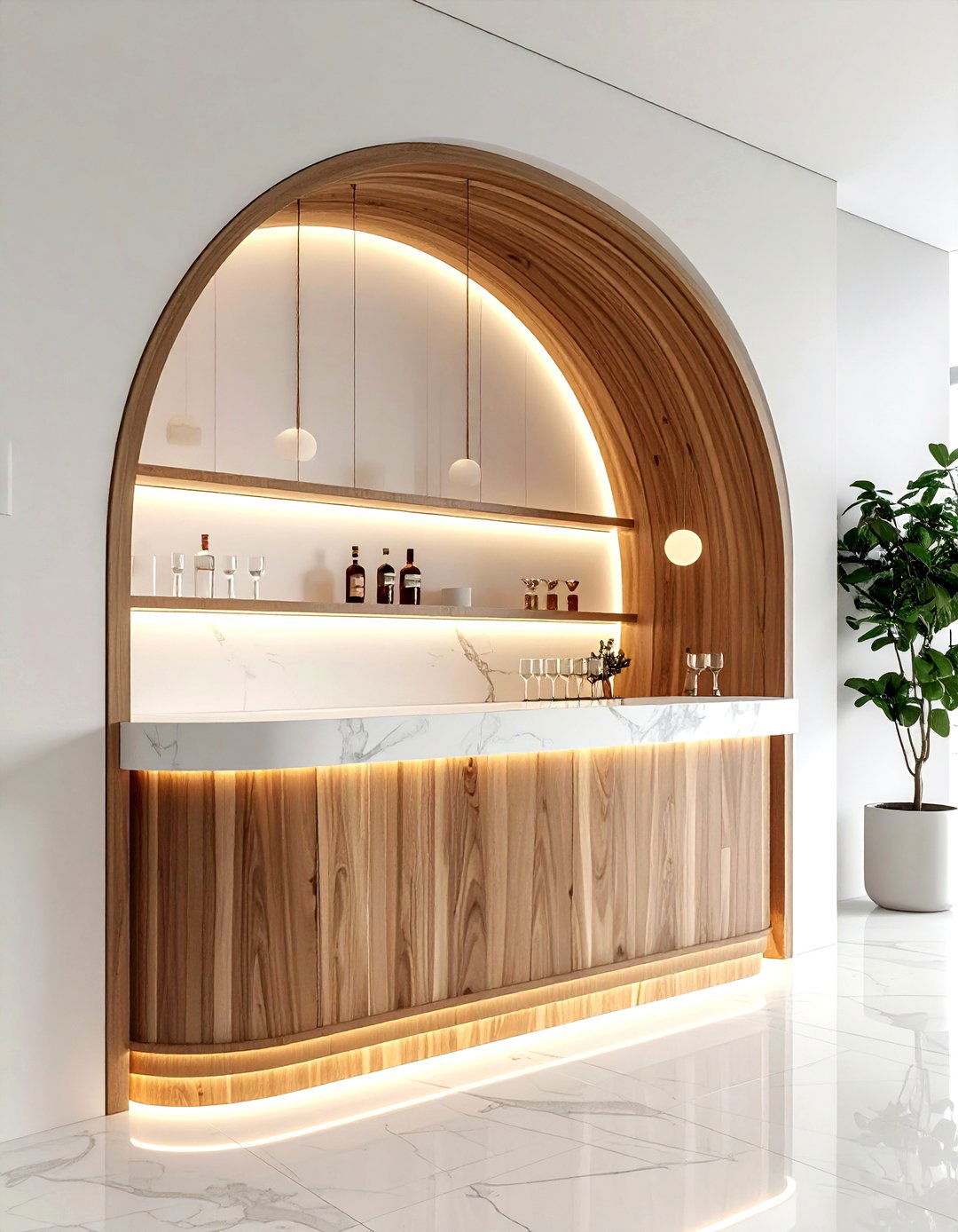 Arched Dry Bar Niche - 30 dining room dry bar ideas