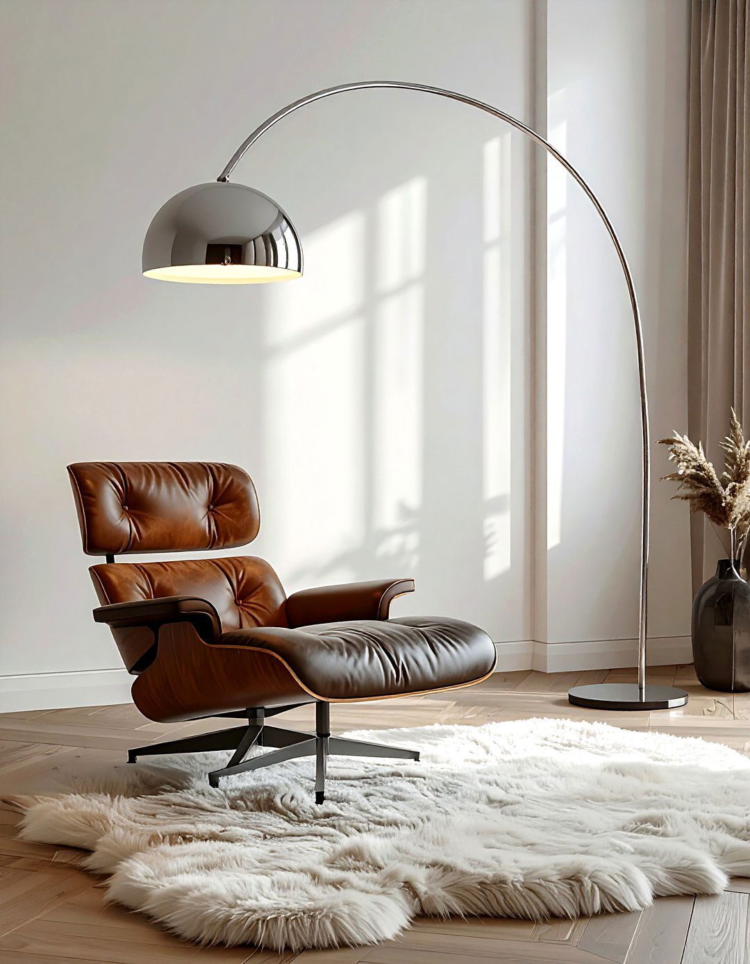 Arched Floor Lamp Over Chair - 30 living room accent lighting ideas