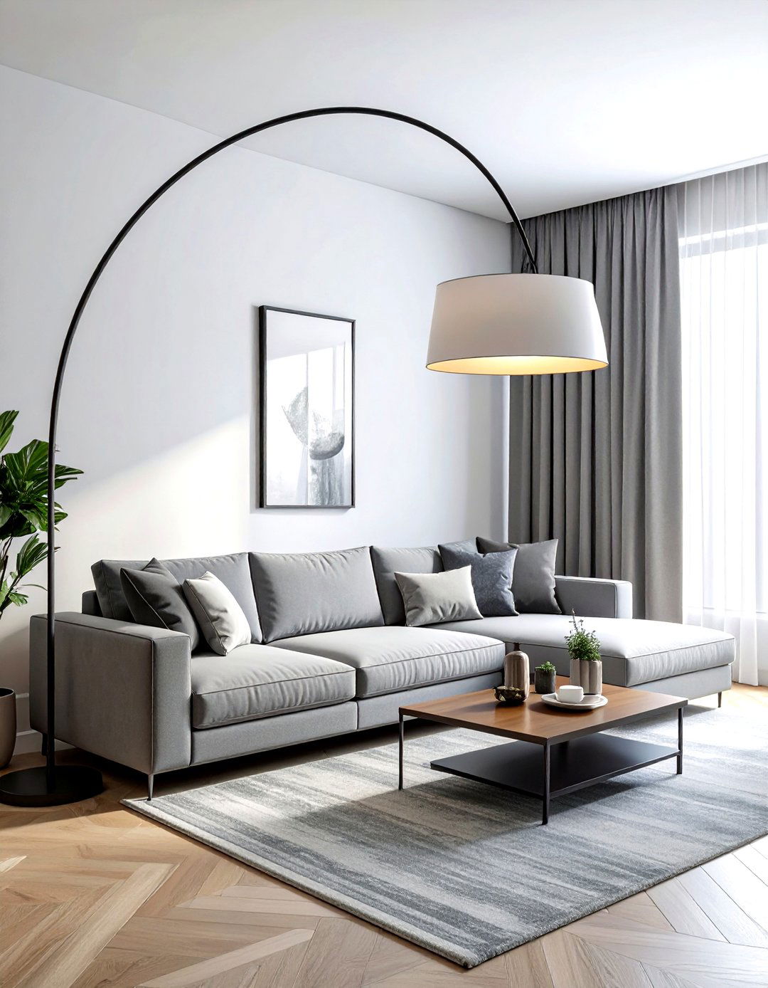 Arched Floor Lamp Over Sectional - 30 living room lamp ideas