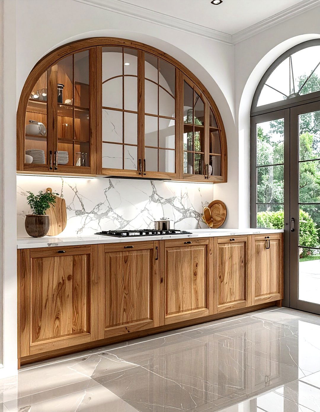 Arched Glass Cabinet Doors - 30 kitchen glass door ideas