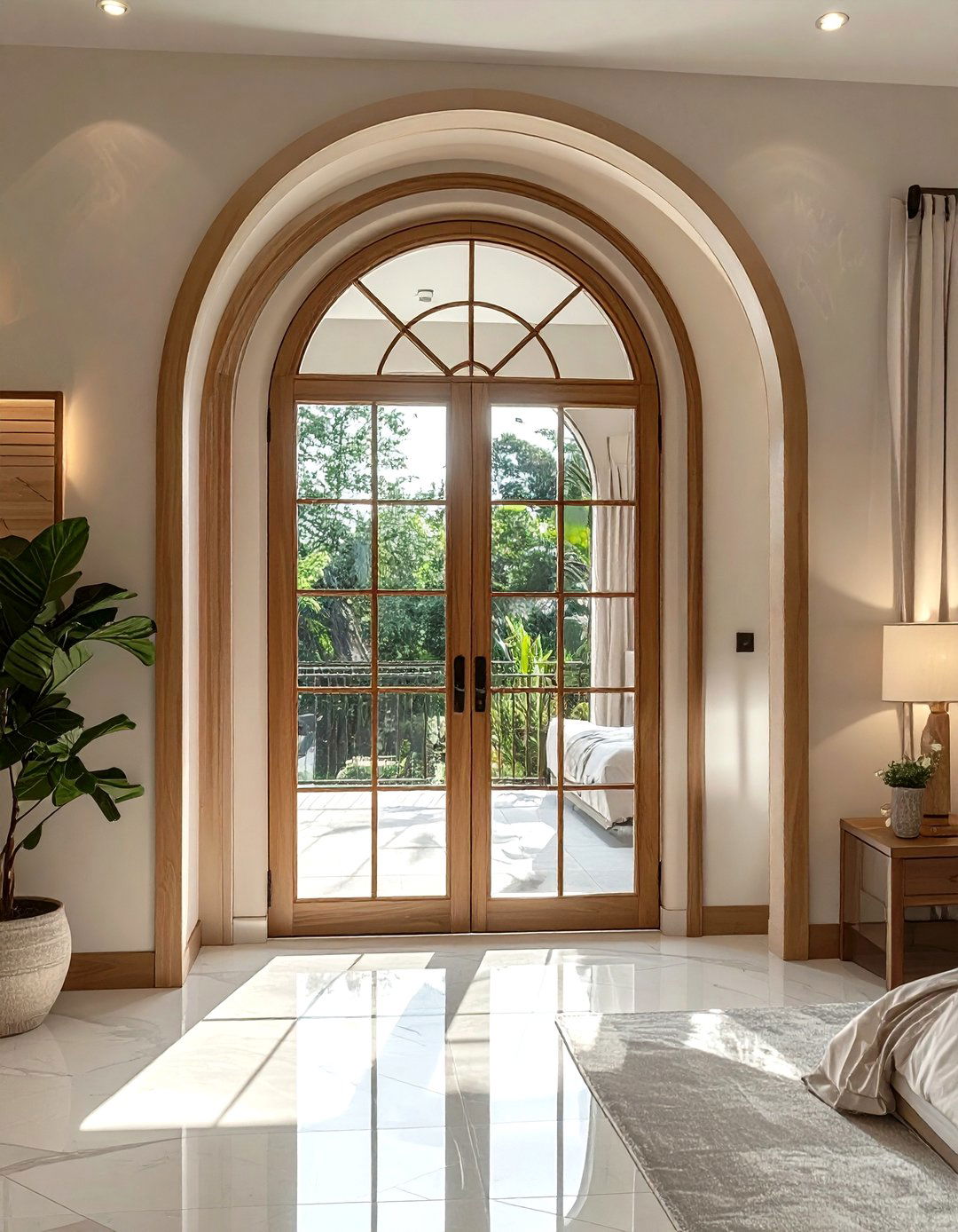 Arched Glass Door - 30 bedroom door ideas