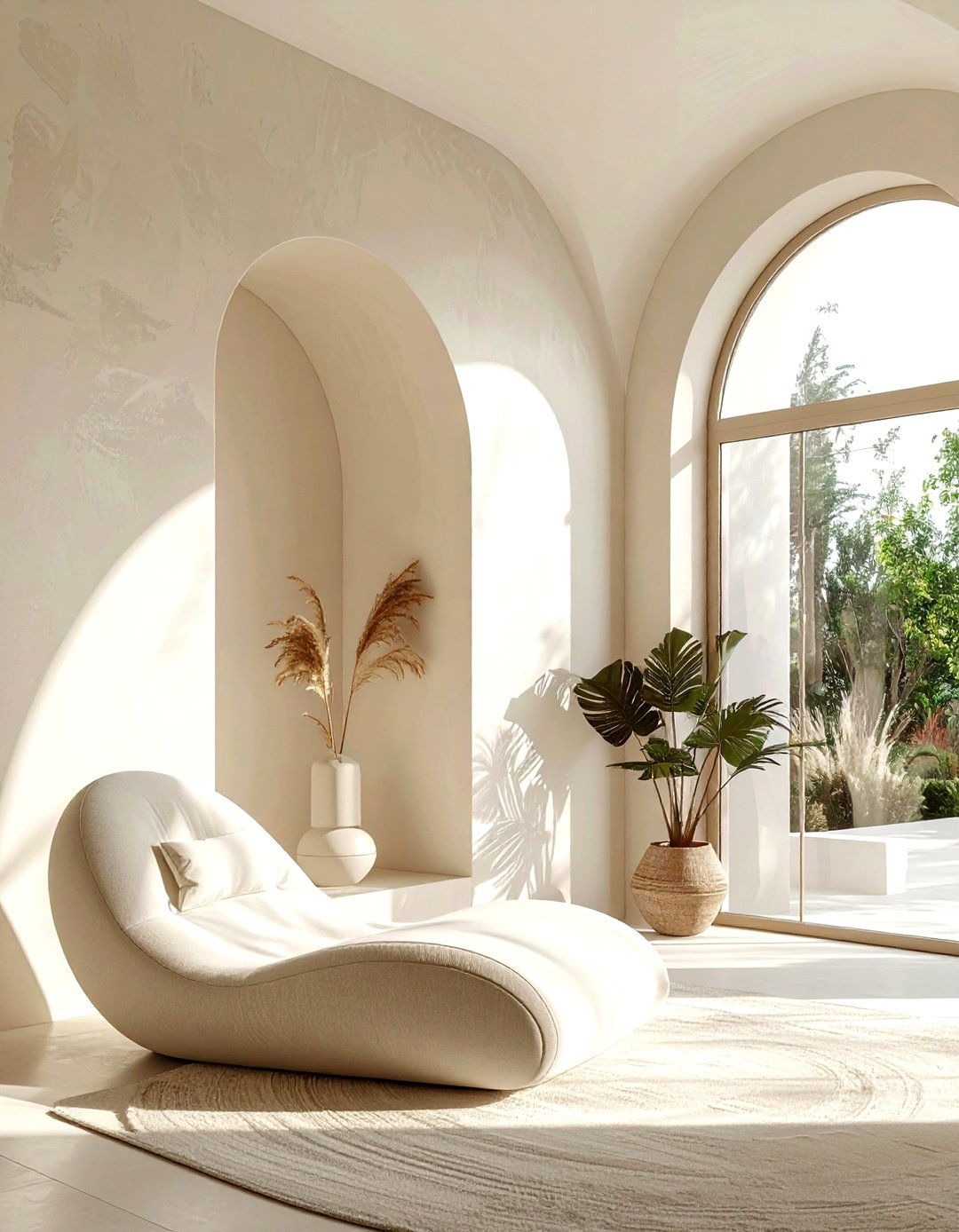 Arched Living Room - 30 minimalist cream living room ideas