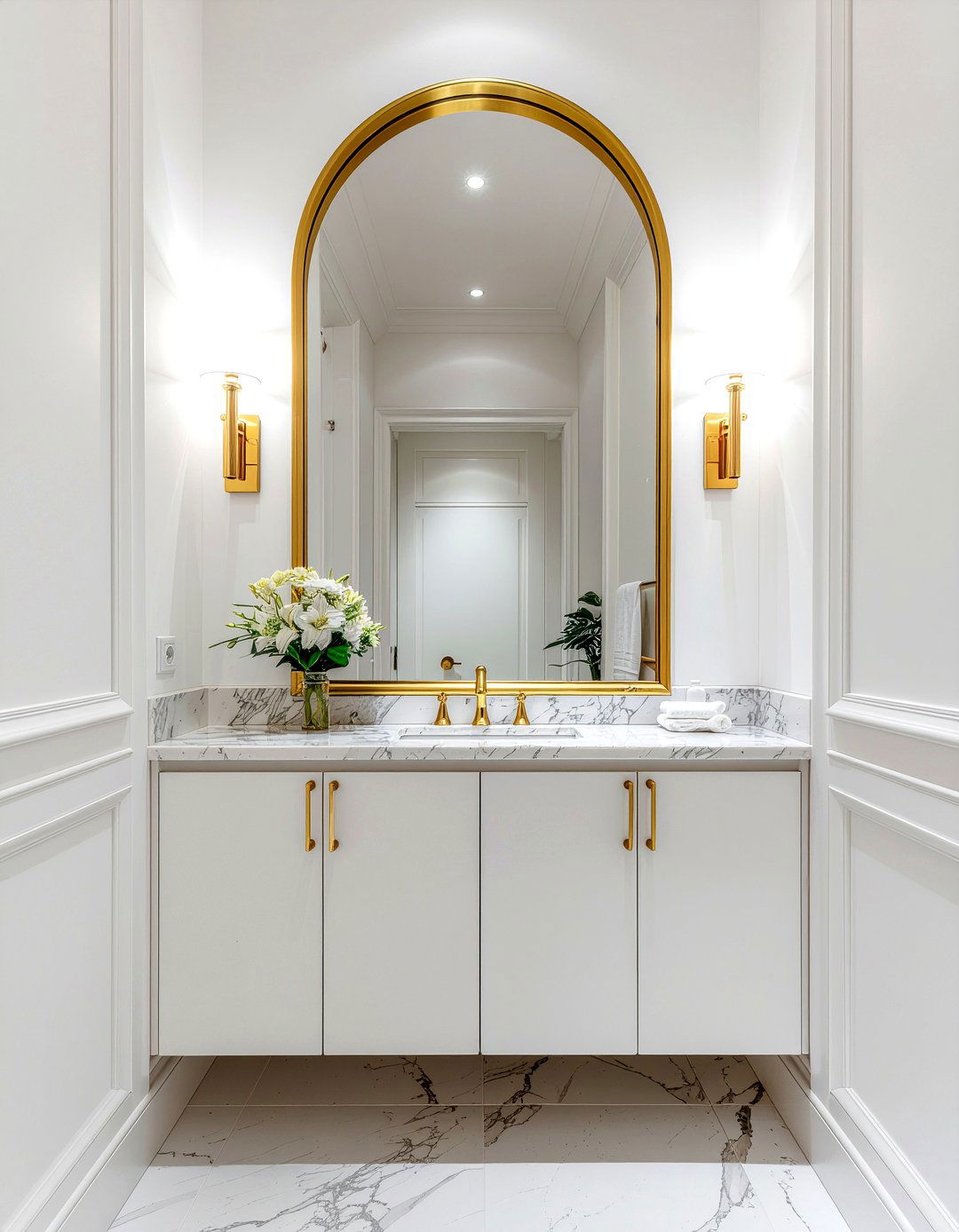 Arched Mirror - 30 bathroom sink accent ideas