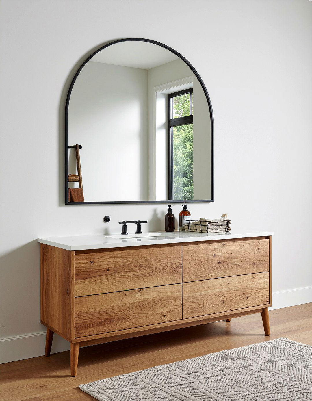 Arched Mirror Above Vanity - 30 full bathroom remodel ideas