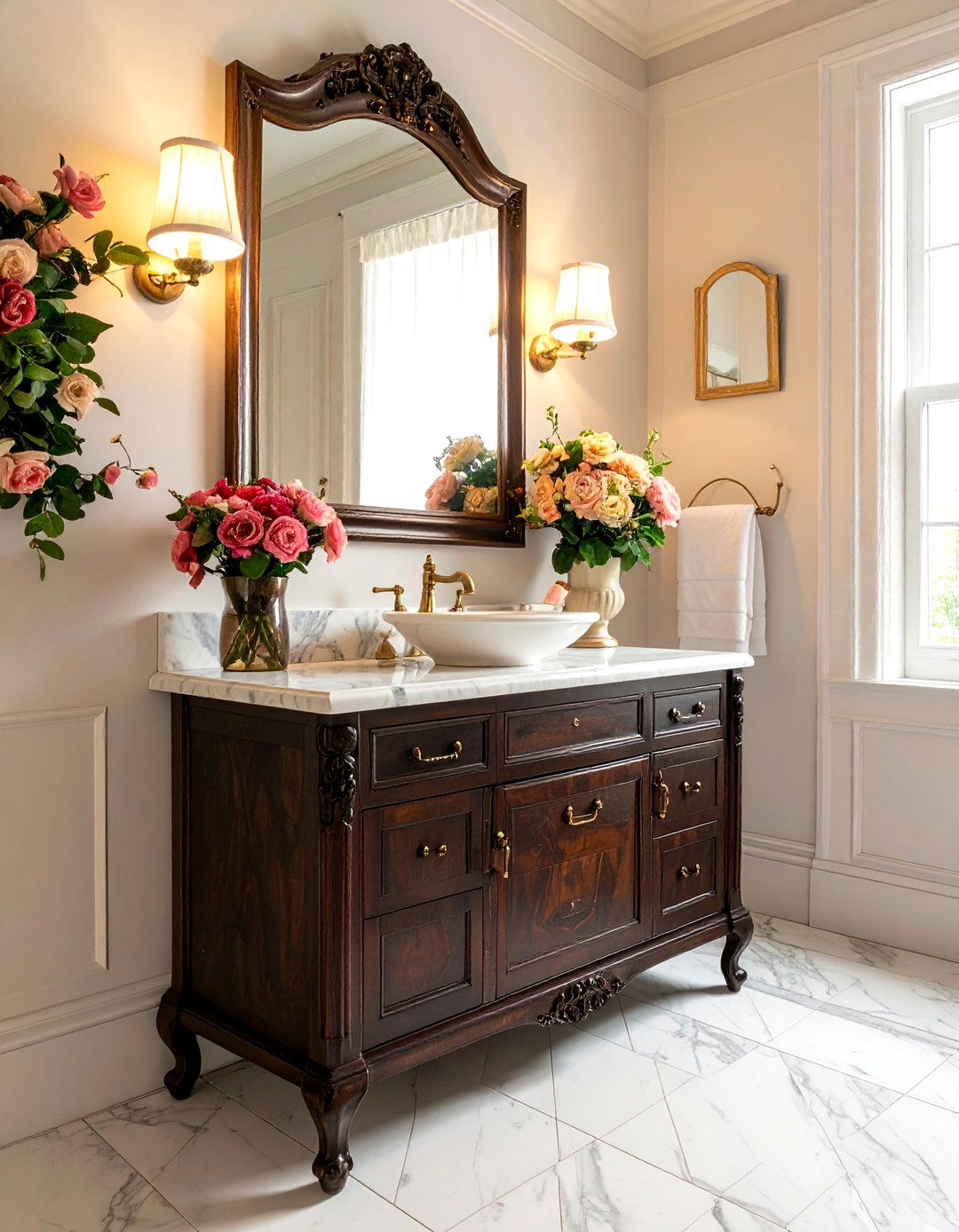 Arched Mirror Double Vanity - 30 double vanity ideas