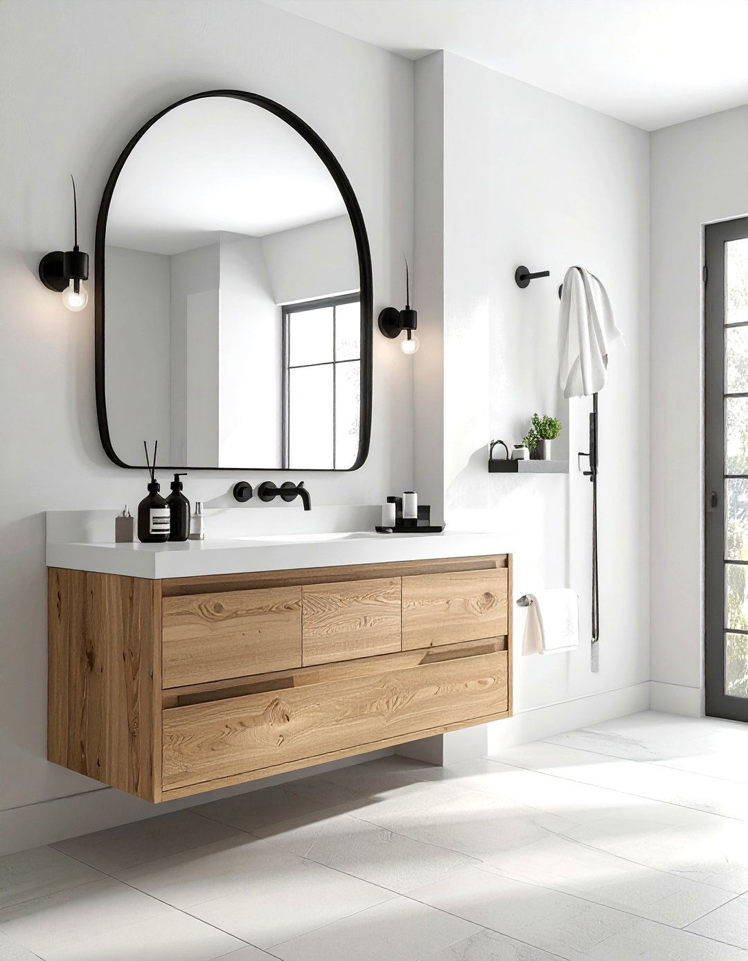Arched Mirror Vanity - 30 single vanity ideas