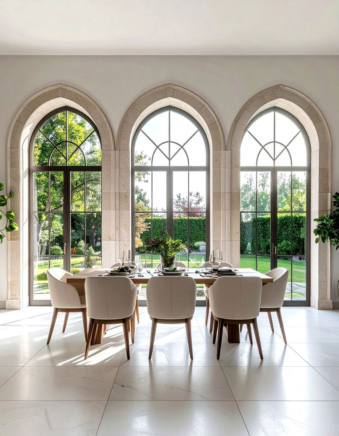 Arched Stone Windows - 30 château dining room ideas