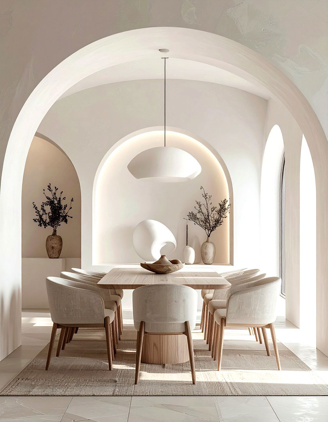 Arched Wall Niche - 30 dining room feature wall ideas