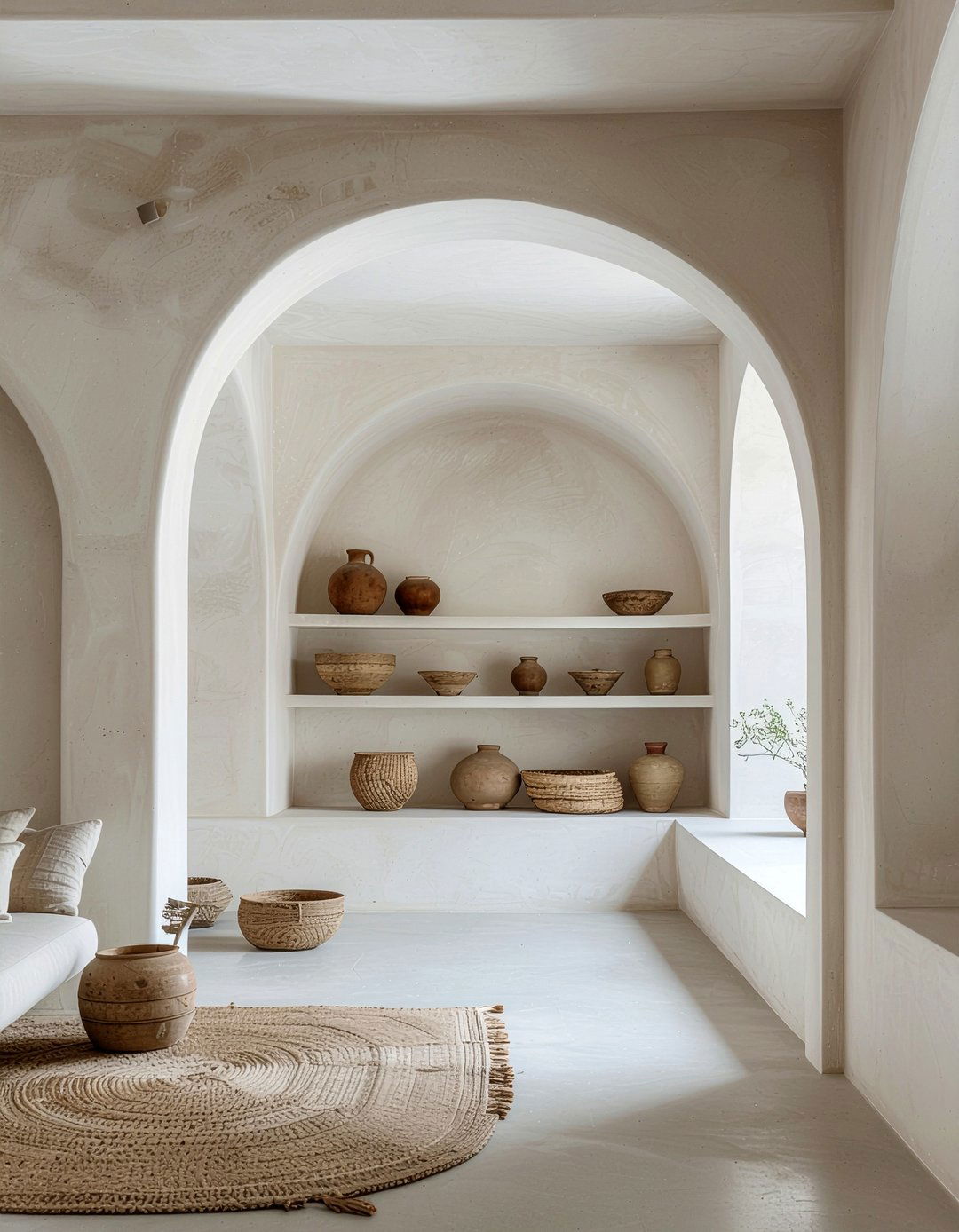 Arched Wall Niche - 30 Greek living room ideas