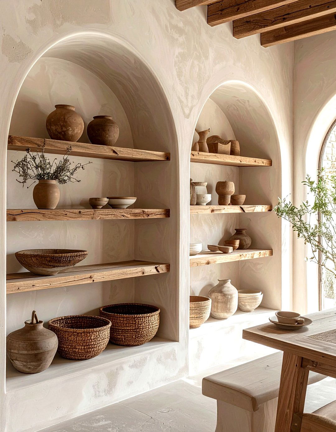 Arched Wall Niche Shelves - 30 dining room shelving ideas