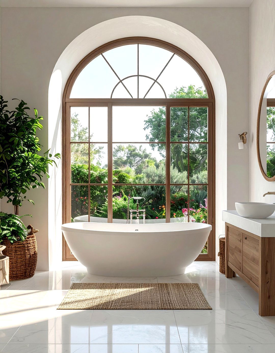 Arched Window - 30 natural light bathroom ideas