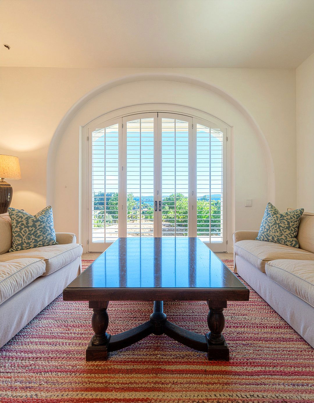 Arched Window Shutters - 30 living room plantation shutters