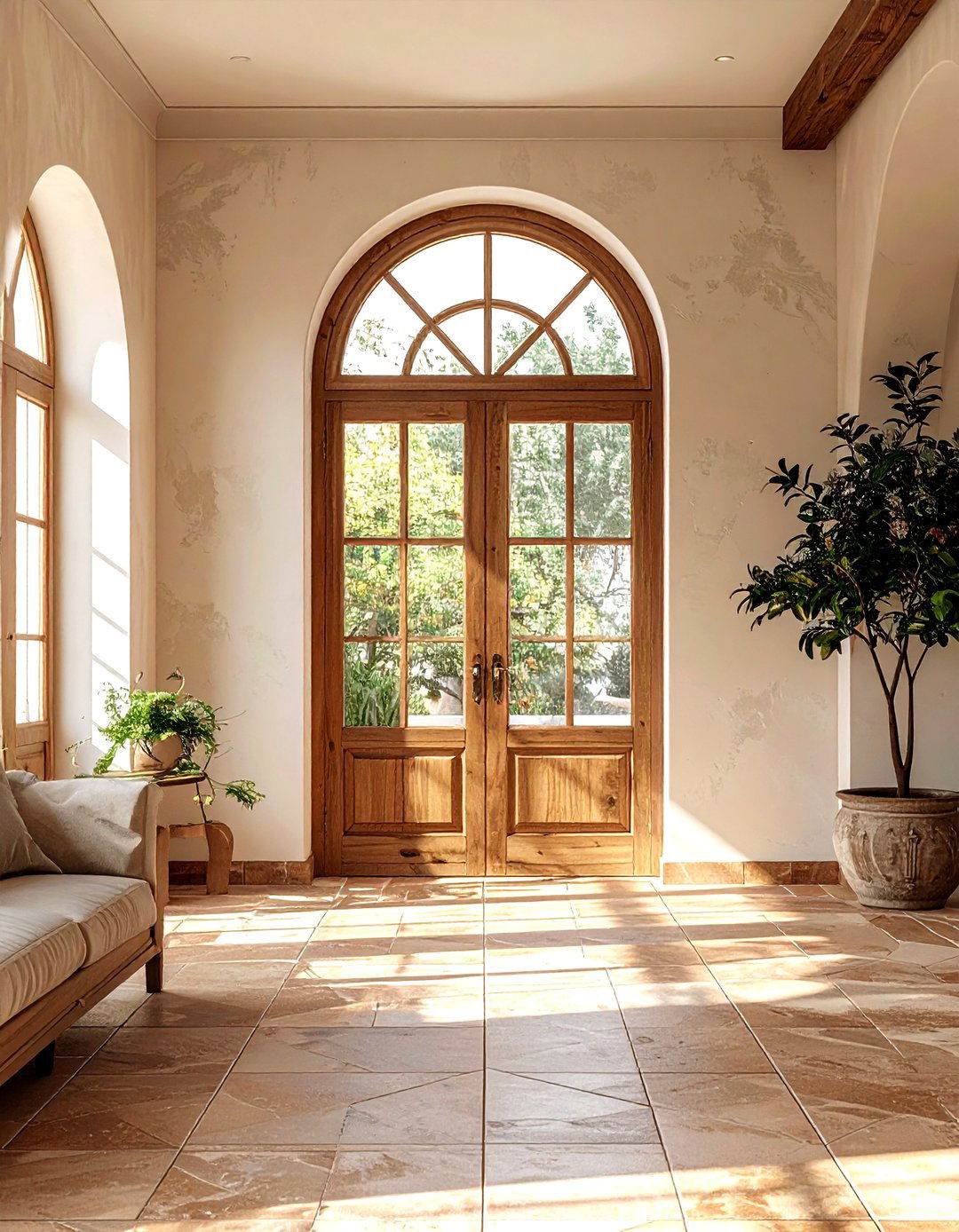 Arched Wood Door - 30 living room door ideas