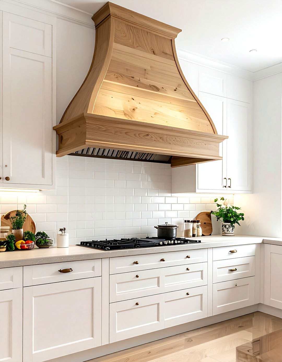 Arched Wood Range Hood - 30 wood hood kitchen ideas