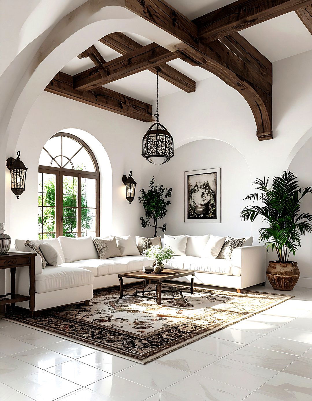 Arched Wood Truss - 30 living room trusses ideas