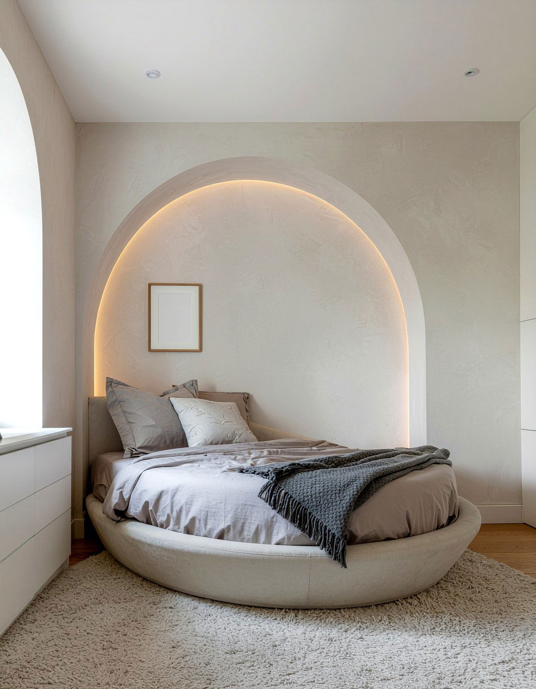 Arched alcove bed - 30 warm minimalist bedroom ideas