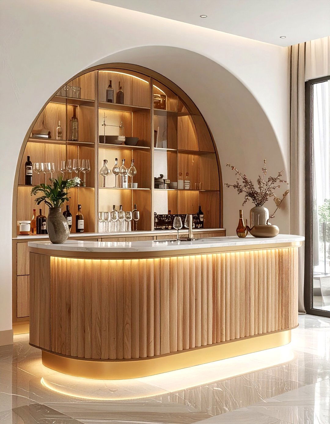 Arched bar cabinet - 30 dining room bar cabinet ideas