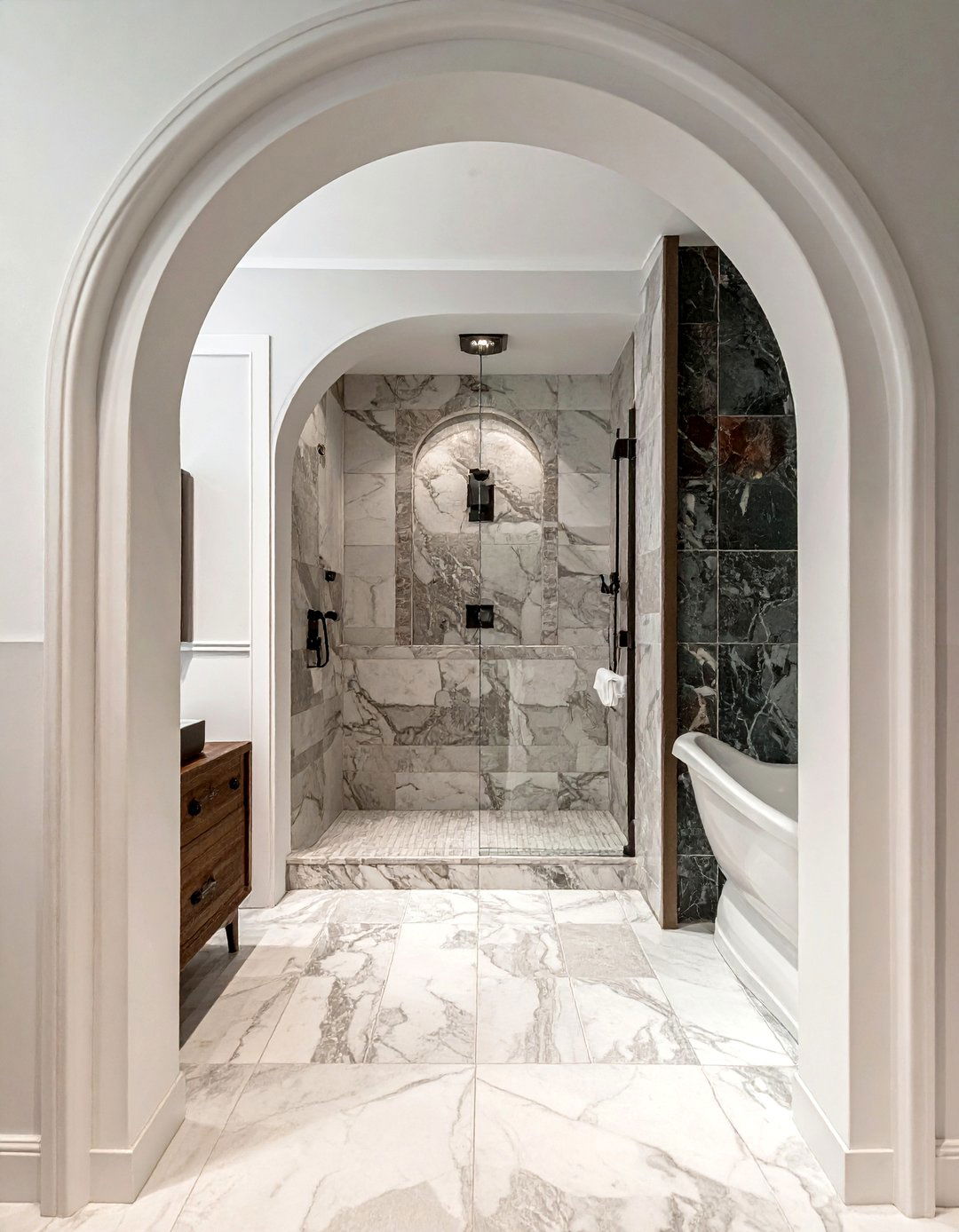 Arched bathroom doorway - 30 dramatic bathroom ideas