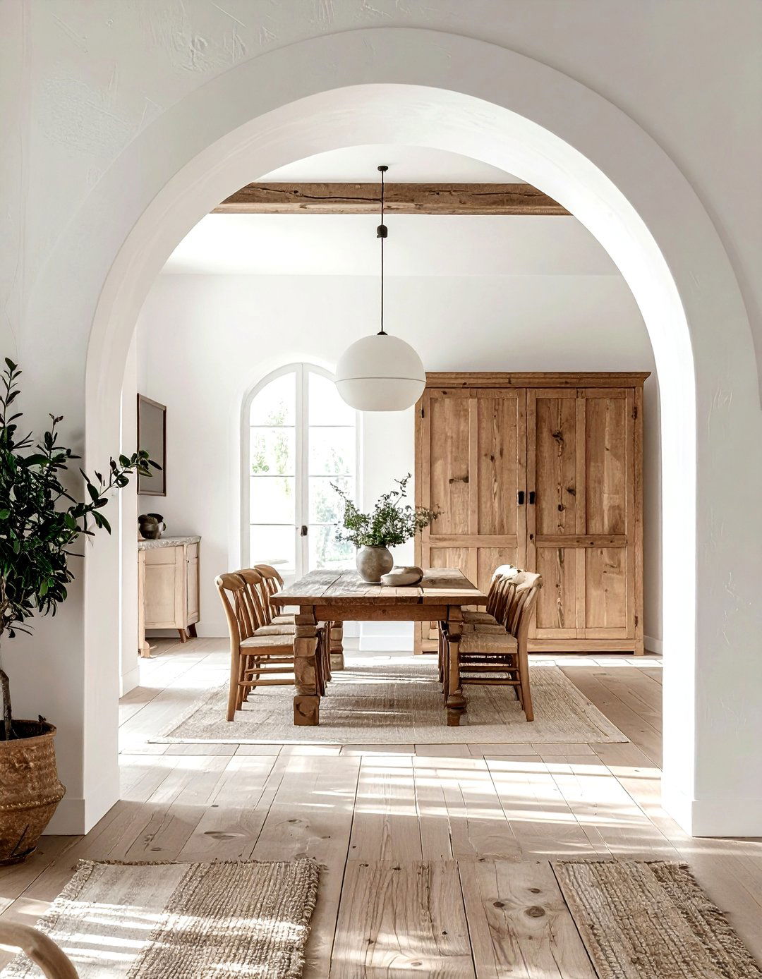 Arched doorway dining room - 30 French farmhouse dining room ideas