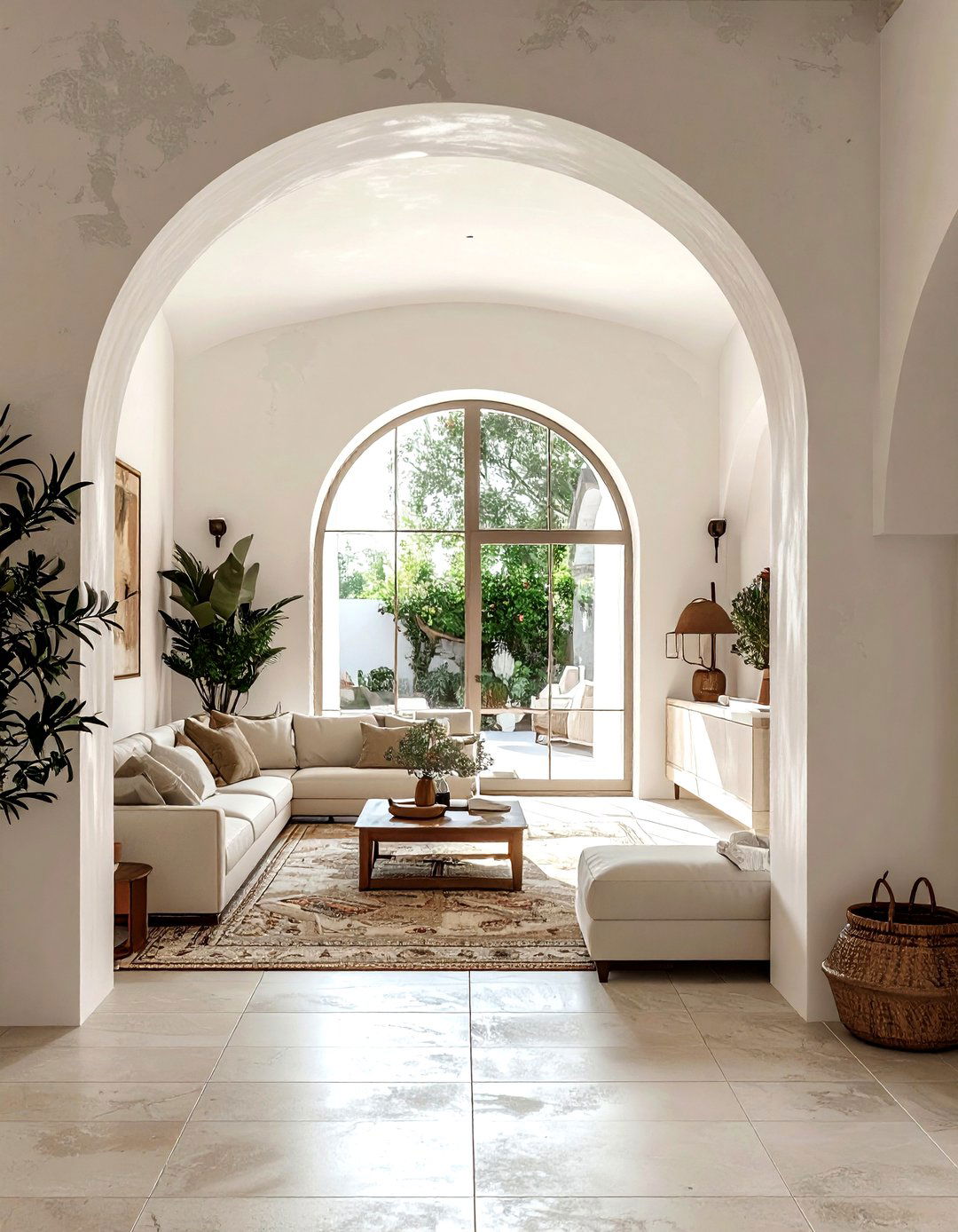 Arched doorway transition - 30 living room zoning ideas