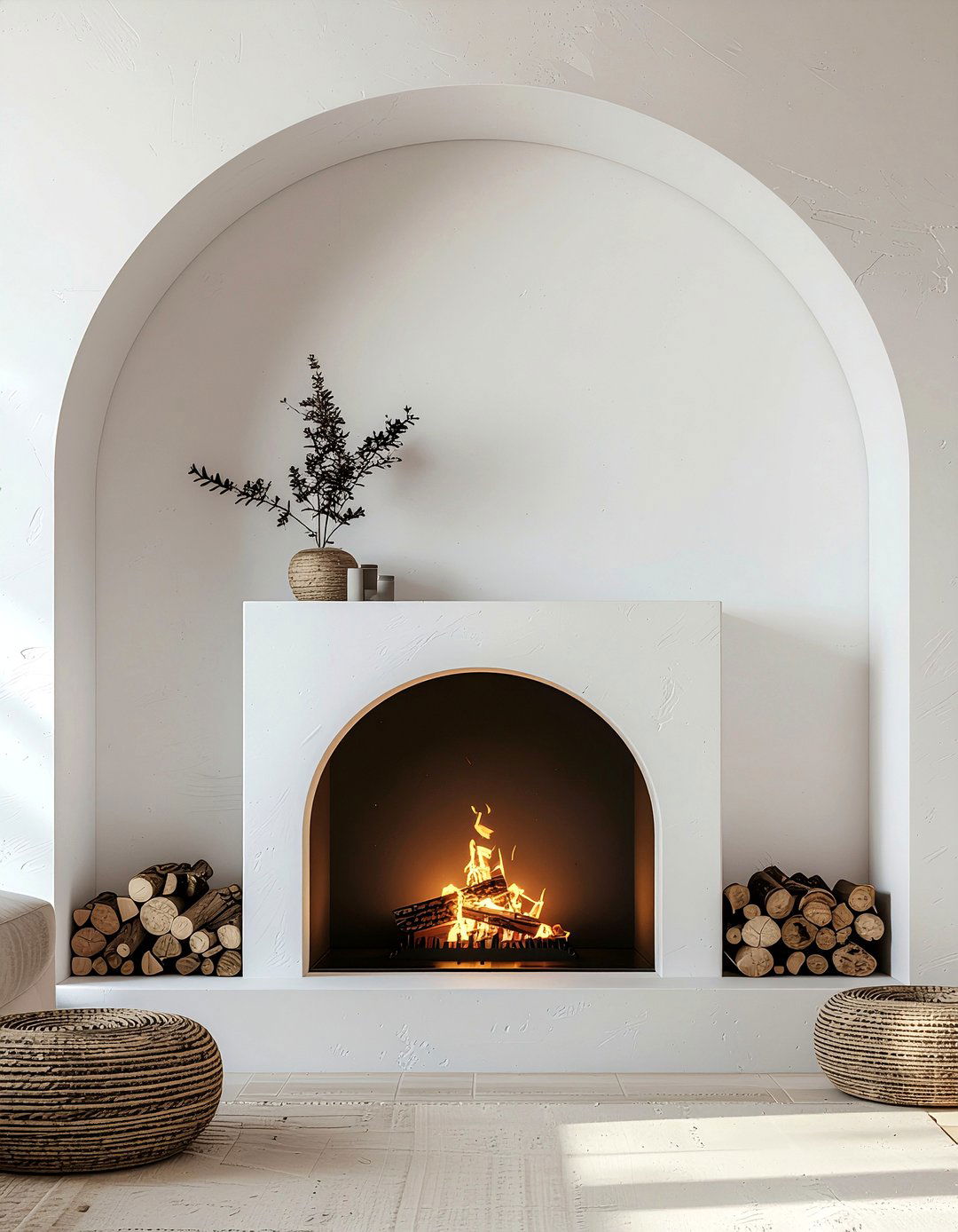 Arched electric fireplace alcove - 30 electric fireplace ideas