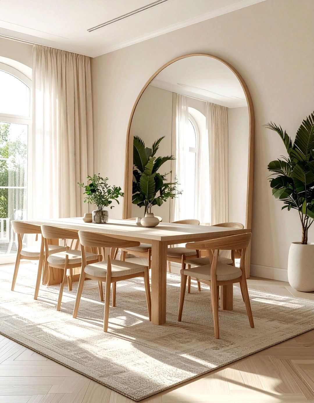 Arched floor mirror - 30 floor mirror dining room ideas