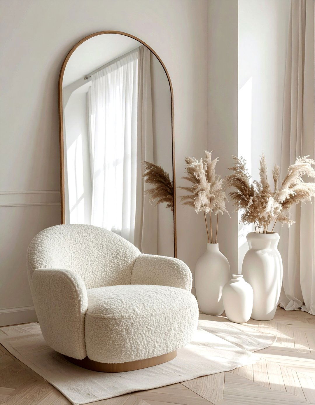 Arched floor mirror - 30 leaning mirror ideas