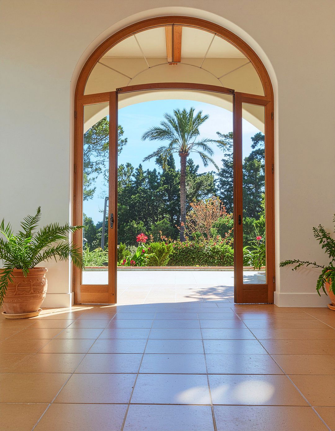 Arched french doors living room - 30 living room french doors