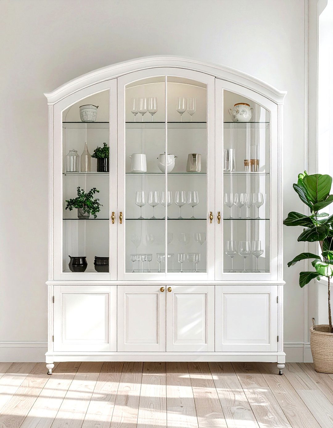 Arched glass cabinet - 30 kitchen arch ideas