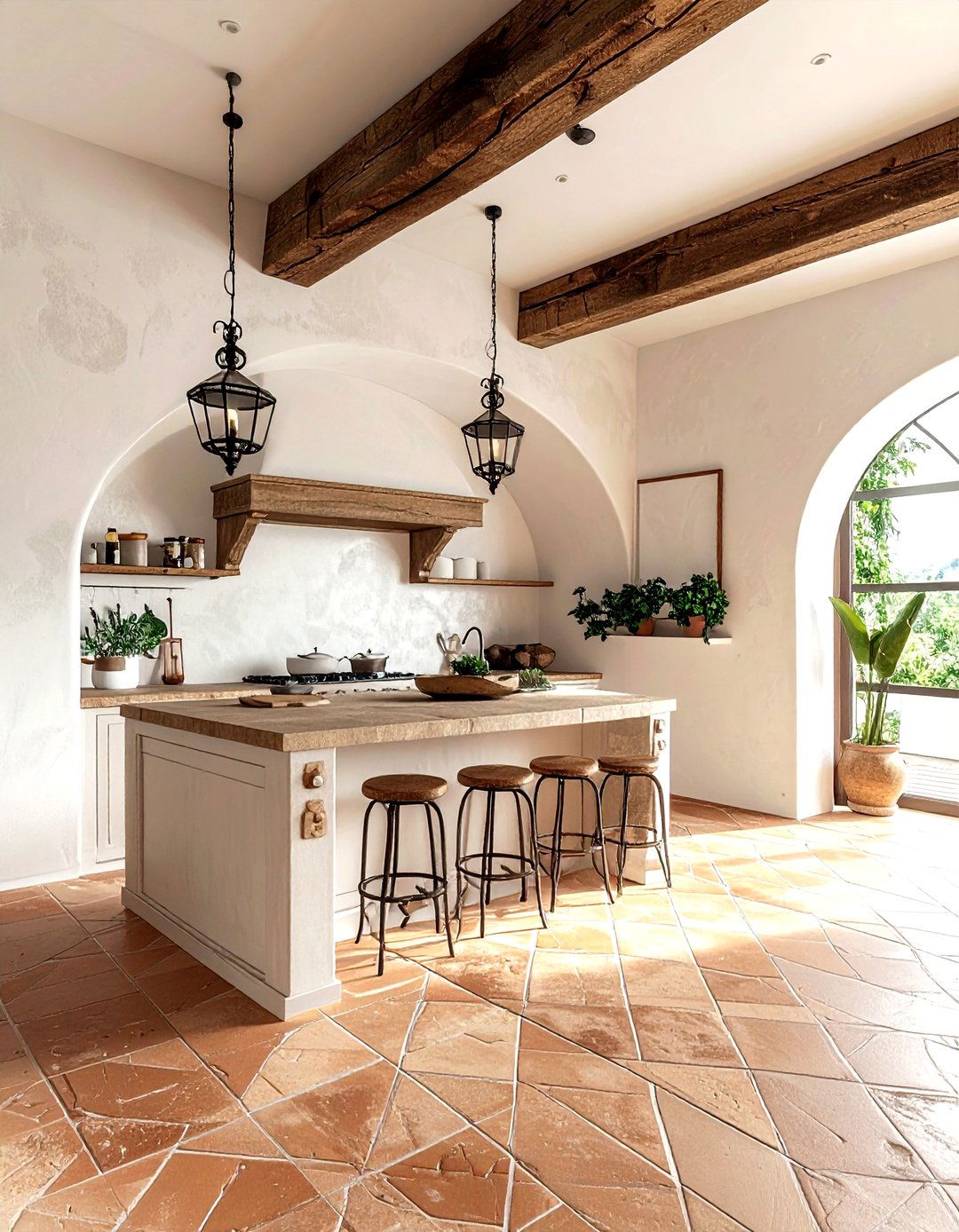 Arched kitchen ceiling beams - 30 kitchen beamed ceiling ideas