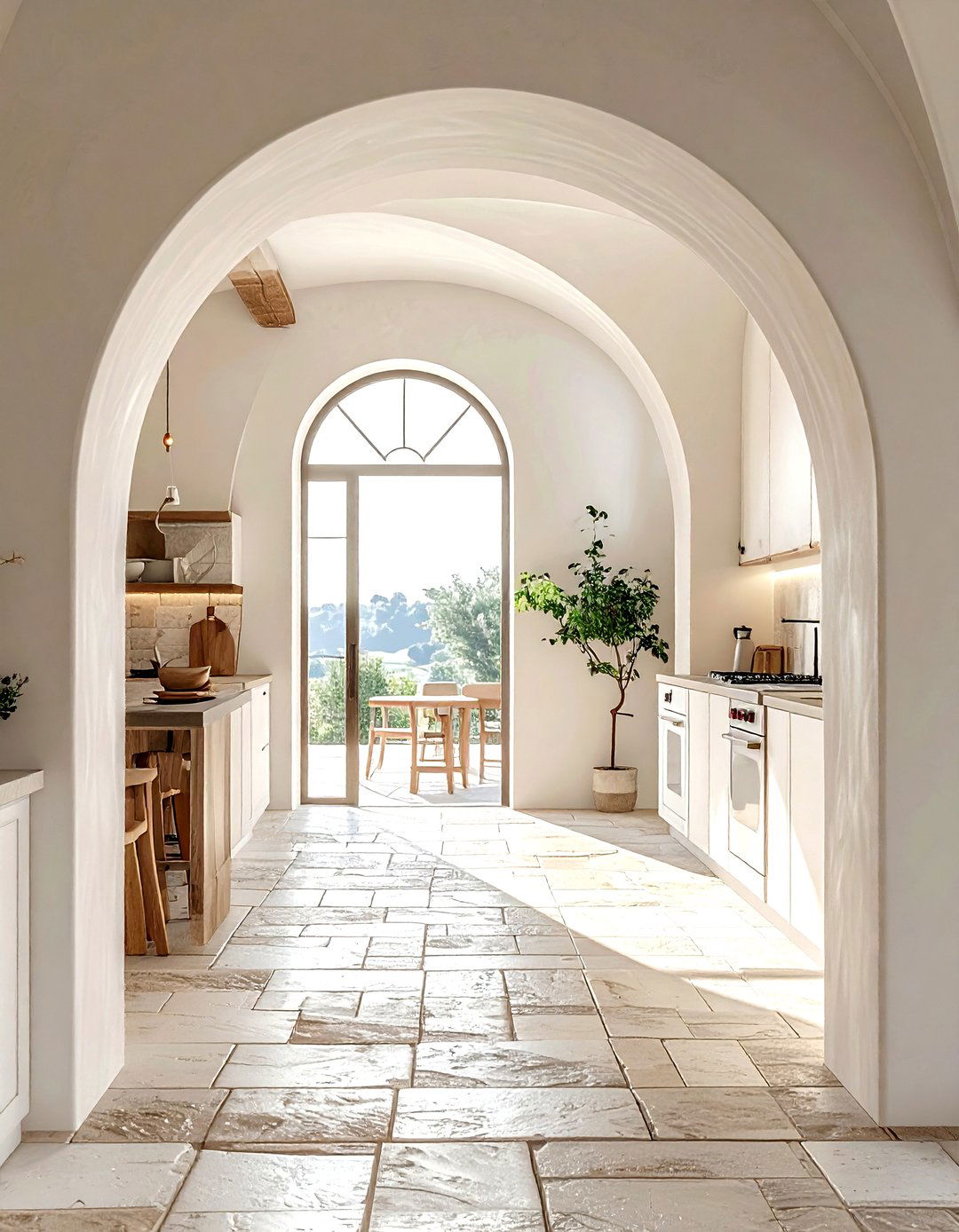 Arched kitchen doorway - 30 French farmhouse kitchen ideas