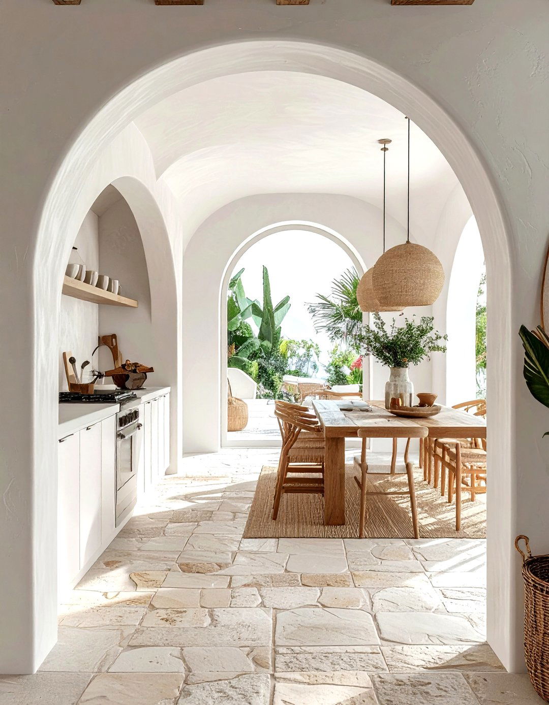Arched kitchen doorway - 30 Mediterranean kitchen ideas