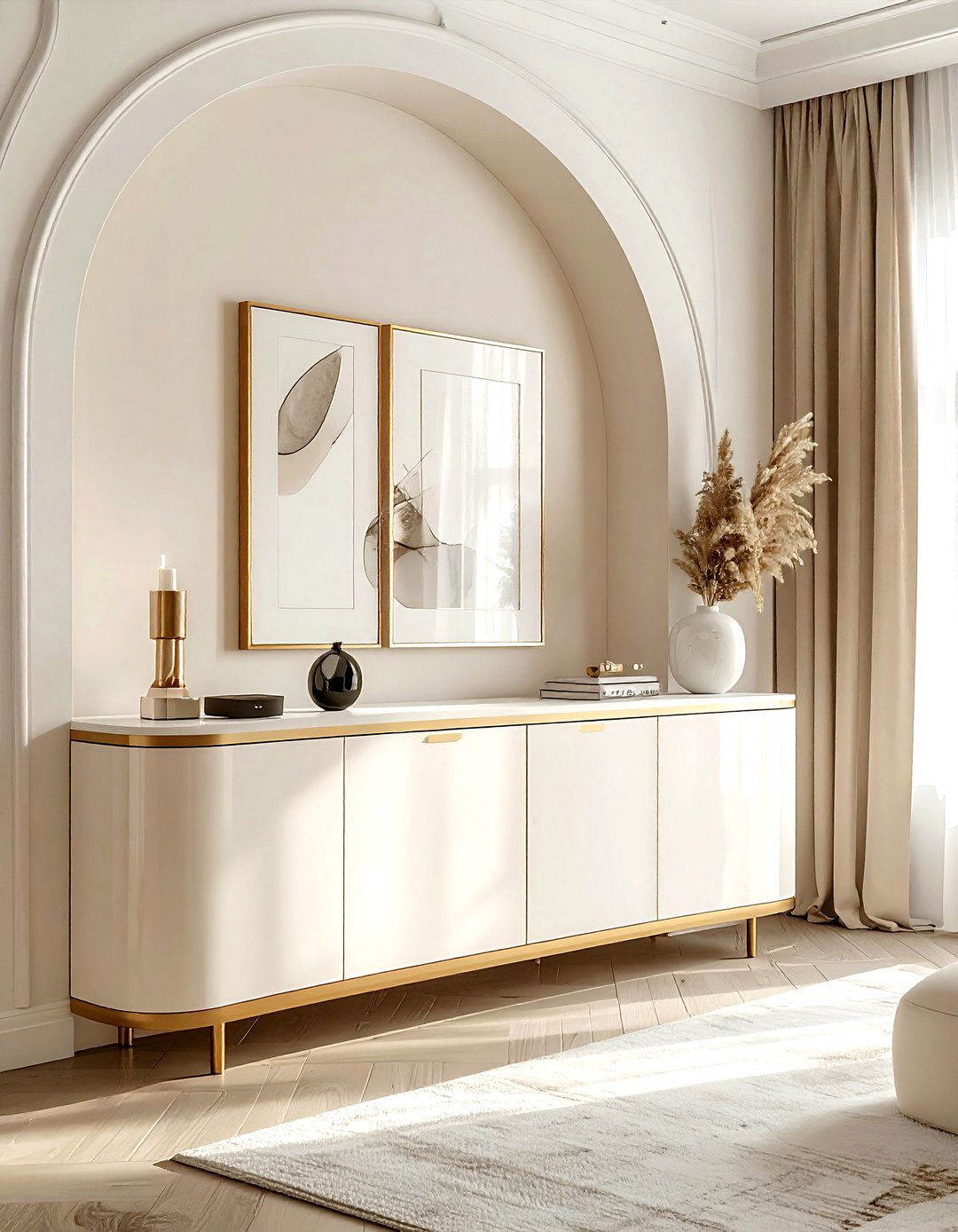 Arched media cabinet - 30 living room media cabinet ideas