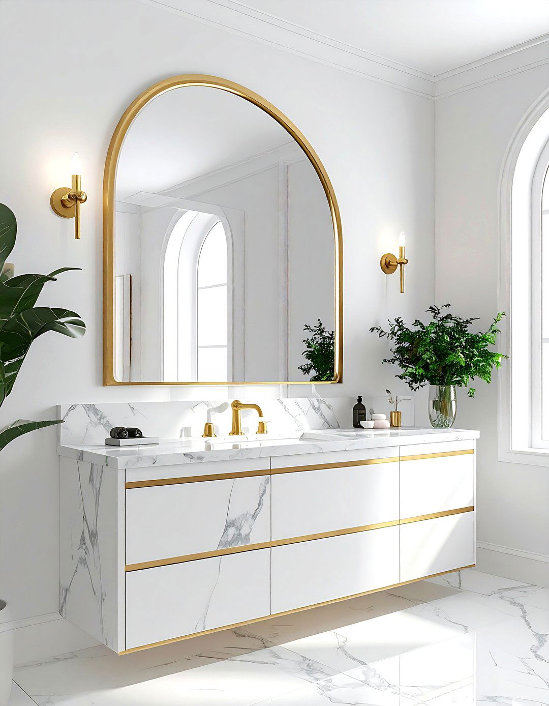 Arched mirror - 30 stunning bathroom ideas