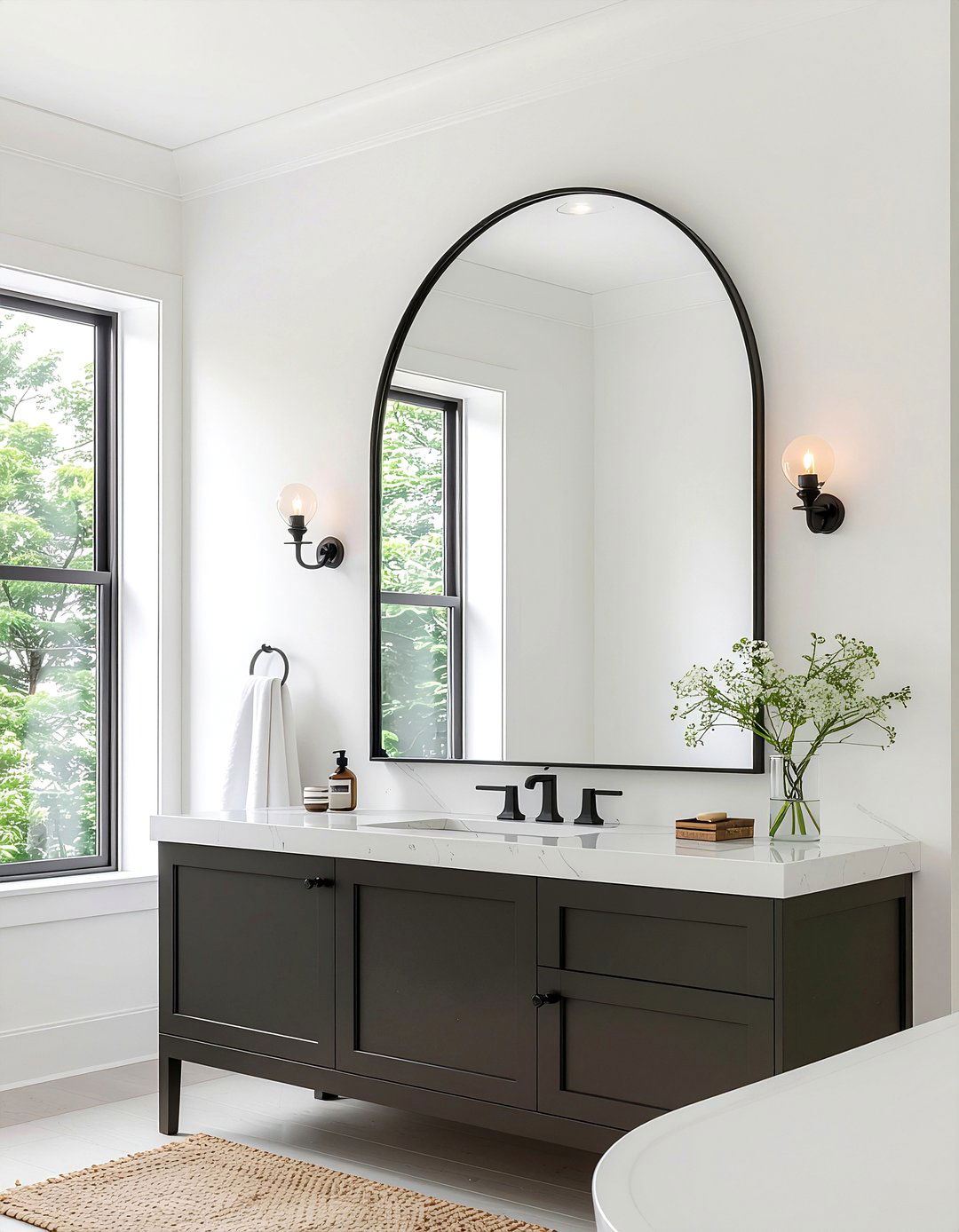 Arched mirror - 30 bathroom facelift ideas