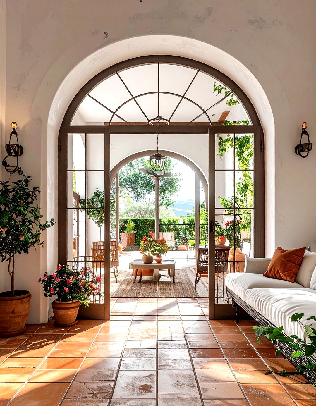 Arched patio doors - 30 living room with patio doors