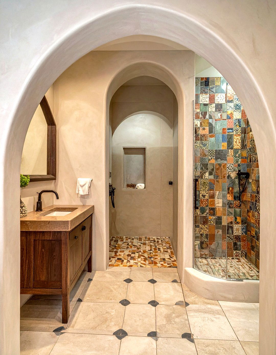 Arched shower doorway - 30 southwestern bathroom ideas