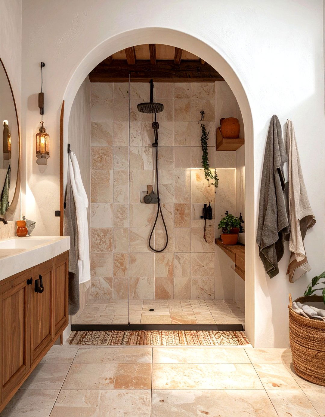 Arched shower entry - 30 elegant bathroom ideas