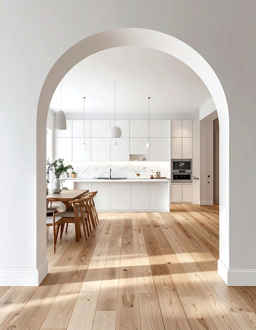 Arched transition wall - 30 kitchen arch ideas
